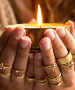 Muja Juma Bubble Detail Moonstone Gold Plated Ring 4216-1 Women's Jewellery