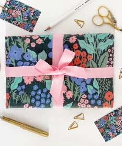 Lomond Paper Co Midnight Blue Flower Meadow Recyclable Wrapping Paper / Gift Wrap Stationery & Prints