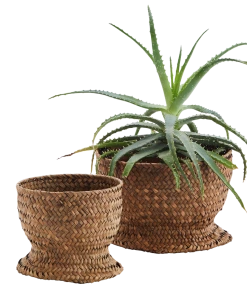 Madam Stoltz Summer Collection Round Basket With Raised Stand