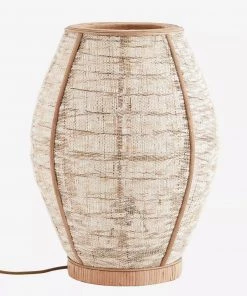 Madam Stoltz Summer Collection Bamboo And Linen Table Lamp