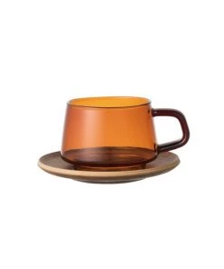 Kinto Summer Collection Sepia Amber Cup & Saucer