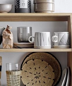 Bloomingville Eliana Black And White Stoneware Mugs