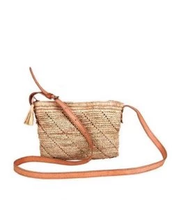 Bagatelle France Mahenina Natural Raffia Cross Body Bag