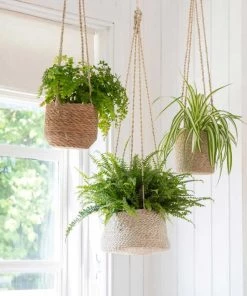 Garden Trading Tapered Seagrass Hanging Planter Pot 11 Garden Trading Tapered Seagrass Hanging Planter Pot