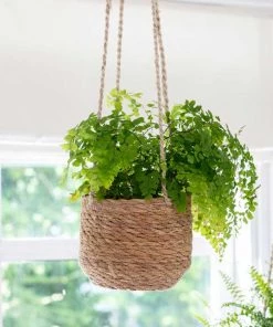 Garden Trading Tapered Seagrass Hanging Planter Pot