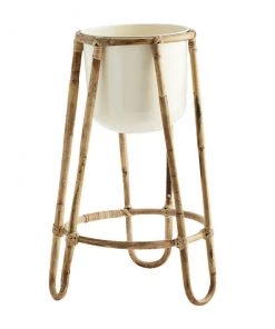 Madam Stoltz Bamboo Floor Plant Stand
