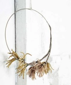 Madam Stoltz Hanging Brass Decoration Hoop - 40cm
