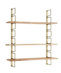 Madam Stoltz Wall Rack With Wooden Shelves Homeware