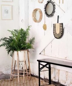 Madam Stoltz Bamboo Floor Plant Stand