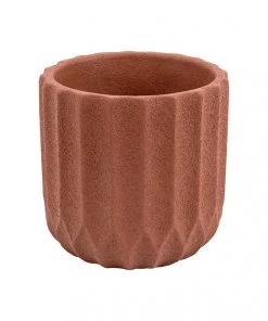 Present Time Small Stripes Cement Plant Pot (available In 2 Colours) Plant Pots