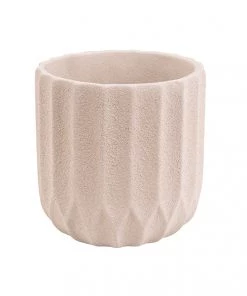 Present Time Small Stripes Cement Plant Pot (available In 2 Colours) Plant Pots