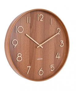 Present Time Homeware Dark Wood Wall Clock