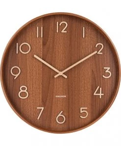 Present Time Homeware Dark Wood Wall Clock