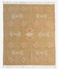 Madam Stoltz Mustard Handwoven Cotton Rug Summer Collection