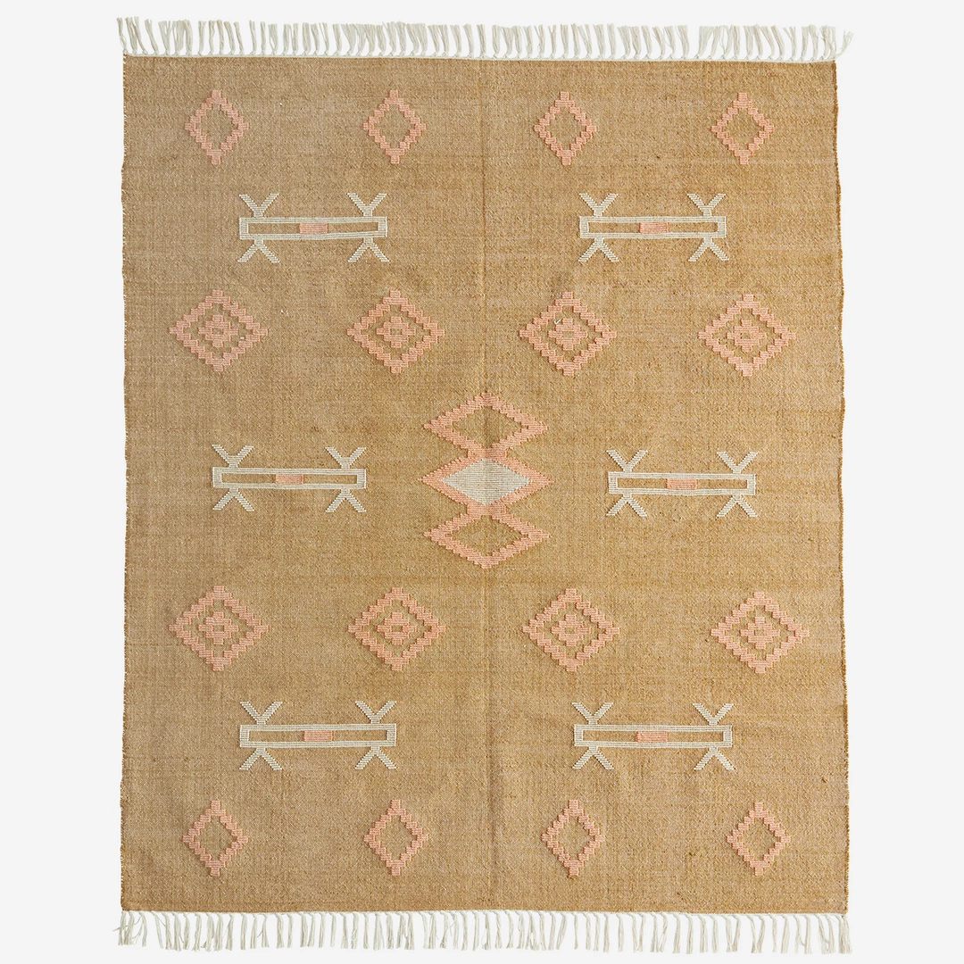 Madam Stoltz Mustard Handwoven Cotton Rug Summer Collection 3 Madam Stoltz Mustard Handwoven Cotton Rug Summer Collection