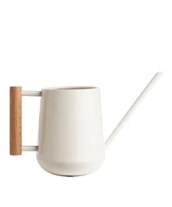 Burgon And Ball Plant Accessories & Care White Indoor Watering Can With Wooden Handle
