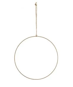 Madam Stoltz Homeware Hanging Brass Decoration Hoop - 20cm