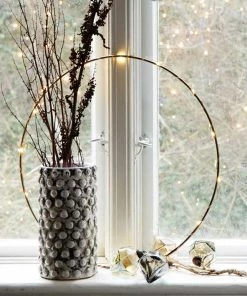 Madam Stoltz Hanging Brass Decoration Hoop - 30cm Homeware