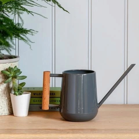 Burgon And Ball Grey Indoor Watering Can With Wooden Handle Plant Accessories & Care 4 Burgon And Ball Grey Indoor Watering Can With Wooden Handle Plant Accessories & Care