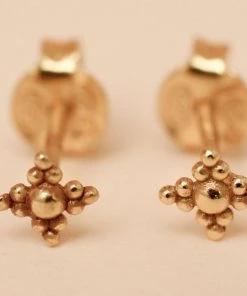 Madma Stoltz Women's Jewellery Diamond Shaped Gold Plated Stud Earrings