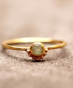 Muja Juma Nefrite Stone Ethnic Gold Plated Ring 4132