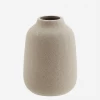 Madam Stoltz Homeware Stoneware Vase In Matt Grey