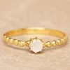 Muja Juma Bubble Detail Moonstone Gold Plated Ring 4216-1 Women's Jewellery