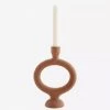 Madam Stoltz Stoneware Circular Candlestick Holder