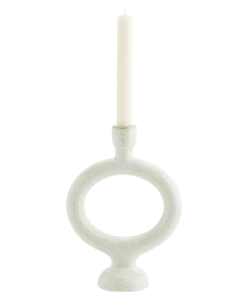 Madam Stoltz Stoneware Circular Candlestick Holder