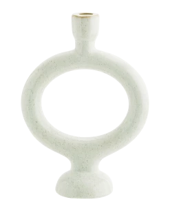 Madam Stoltz Stoneware Circular Candlestick Holder