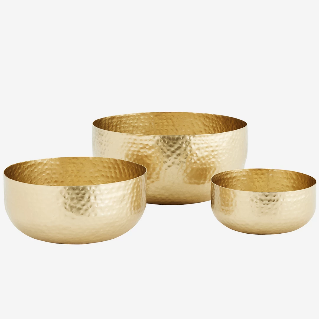 Madam Stoltz Gold Hammered Bowls 3 Madam Stoltz Gold Hammered Bowls