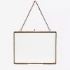Madam Stoltz Hanging Landscape Brass Photo Frame (Beaded, 2 Sizes)