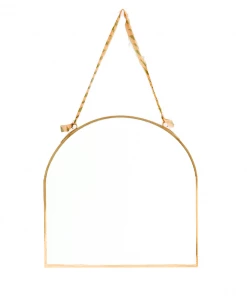 Madam Stoltz Gold Arched Hanging Mirror