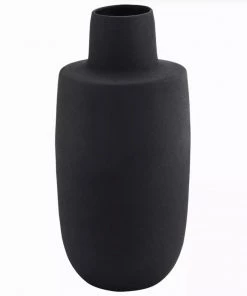 Madam Stoltz Matt Black Iron Vase Homeware