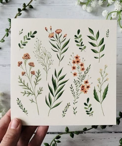 Becky Amelia Square Yellow & Orange Wildflowers Greetings Card