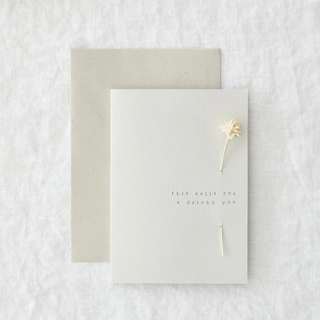 Made By Shannon Threaded Flower Greetings Card - Drinky Poo 3 Made By Shannon Threaded Flower Greetings Card - Drinky Poo