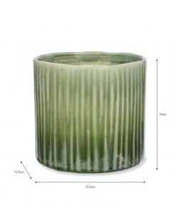 Garden Trading Plant Pots Nettleton Green Ceramic Glazed Pot (various Sizes)