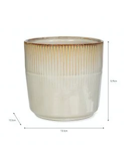 Garden Trading Hillesley White Half Mark Pot (various Sizes) Plant Pots