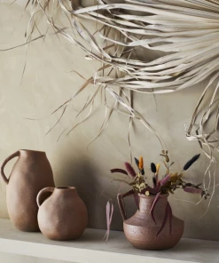 Madam Stoltz Stoneware Vase With Handle Homeware