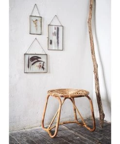 Madam Stoltz Hanging Landscape Brass Photo Frame (Beaded, 2 Sizes)