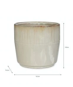 Garden Trading Hillesley White Half Mark Pot (various Sizes) Plant Pots