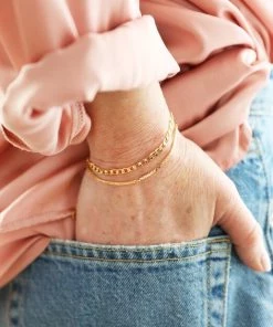 Lisa Angel Set Of 2 Gold Chain Bracelets