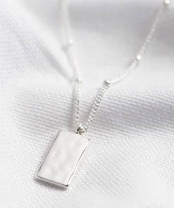 Lisa Angel Hammered Mini Tag Pendant Necklace (Gold Or Silver) 7 Lisa Angel Hammered Mini Tag Pendant Necklace (Gold Or Silver)