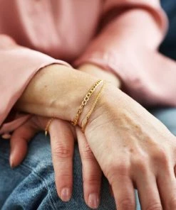 Lisa Angel Set Of 2 Gold Chain Bracelets