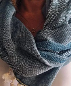 Luks Linen Ekin Peshtemal Denim Lightweight Scarf Summer Collection