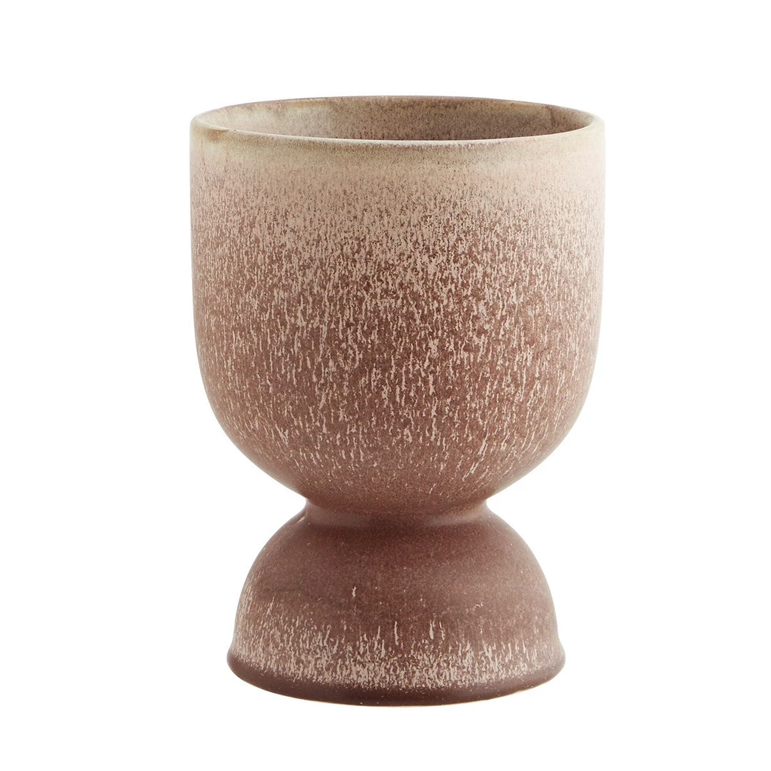 Madam Stoltz Powder Pink/Brown Stoneware Plant Pots - 3 Sizes 4 Madam Stoltz Powder Pink/Brown Stoneware Plant Pots - 3 Sizes