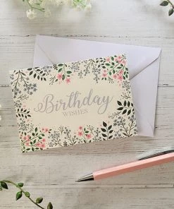 Becky Amelia Stationery & Prints Pink & Blue Wild Meadow ‘Birthday Wishes’ Greetings Card