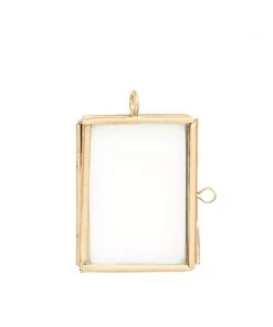 Madam Stoltz Tiny Hanging Brass Portrait Photo Frame