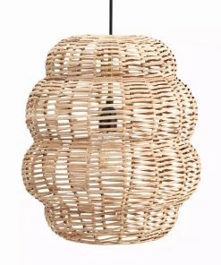 Madam Stoltz Bamboo & Iron Ceiling Lamp Lightshade