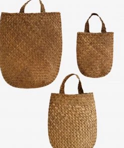 Madam Stoltz Rectangular Baskets W/Handle (3 Sizes Available) Summer Collection